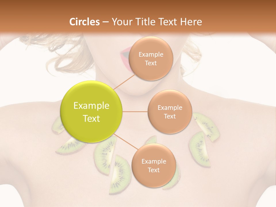 A Woman Holding Kiwi Slices In Front Of Her Face PowerPoint Template