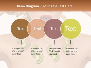 A Woman Holding Kiwi Slices In Front Of Her Face PowerPoint Template