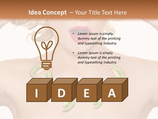 A Woman Holding Kiwi Slices In Front Of Her Face PowerPoint Template