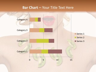 A Woman Holding Kiwi Slices In Front Of Her Face PowerPoint Template
