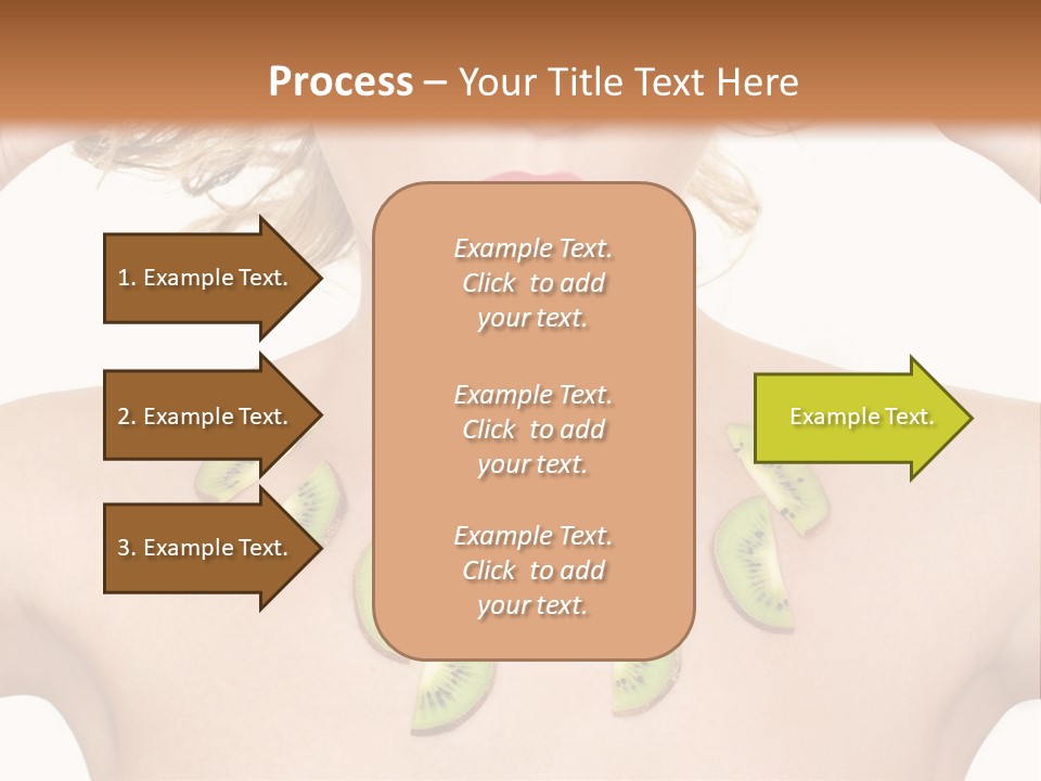 A Woman Holding Kiwi Slices In Front Of Her Face PowerPoint Template
