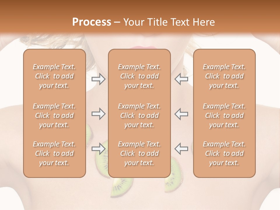 A Woman Holding Kiwi Slices In Front Of Her Face PowerPoint Template
