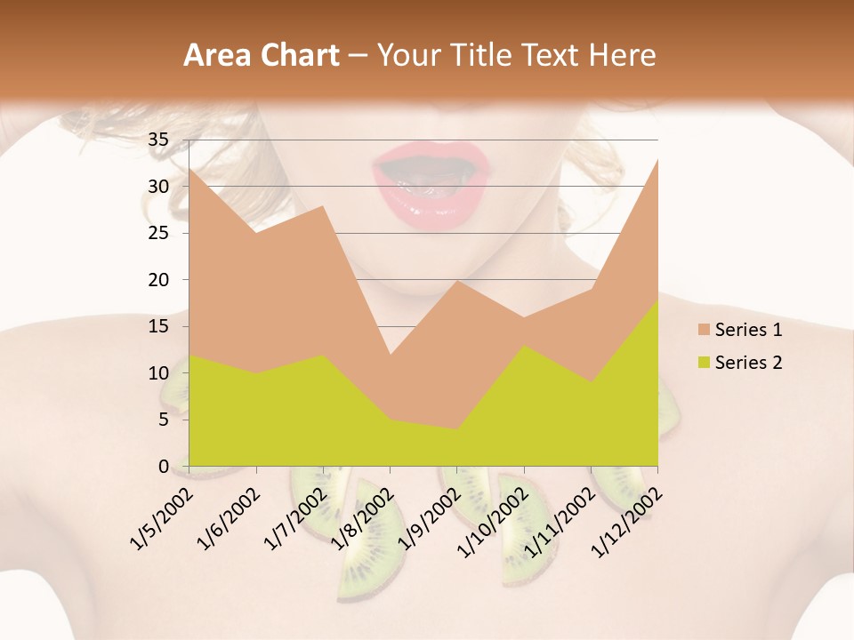 A Woman Holding Kiwi Slices In Front Of Her Face PowerPoint Template