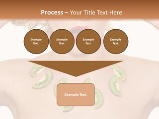 A Woman Holding Kiwi Slices In Front Of Her Face PowerPoint Template