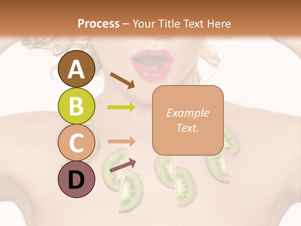A Woman Holding Kiwi Slices In Front Of Her Face PowerPoint Template