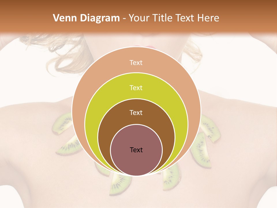 A Woman Holding Kiwi Slices In Front Of Her Face PowerPoint Template