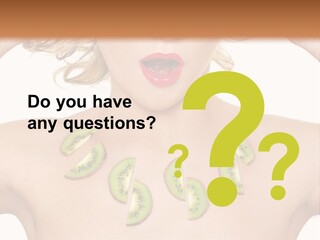 A Woman Holding Kiwi Slices In Front Of Her Face PowerPoint Template