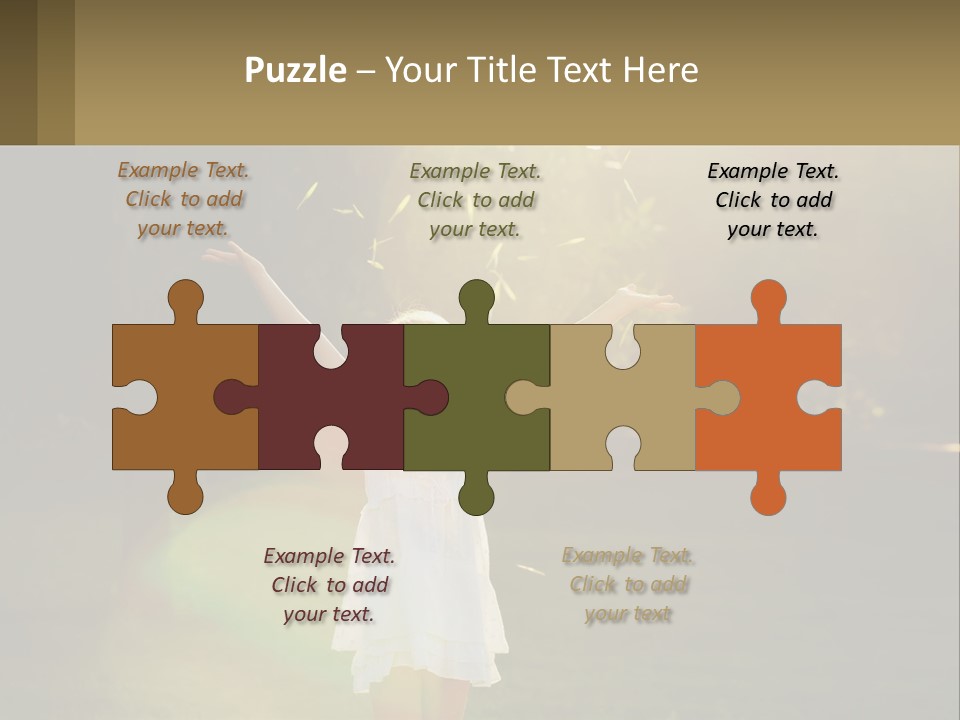 A Little Girl Is Standing In The Grass With Her Arms Outstretched PowerPoint Template