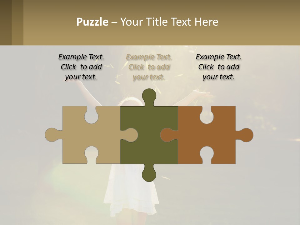 A Little Girl Is Standing In The Grass With Her Arms Outstretched PowerPoint Template