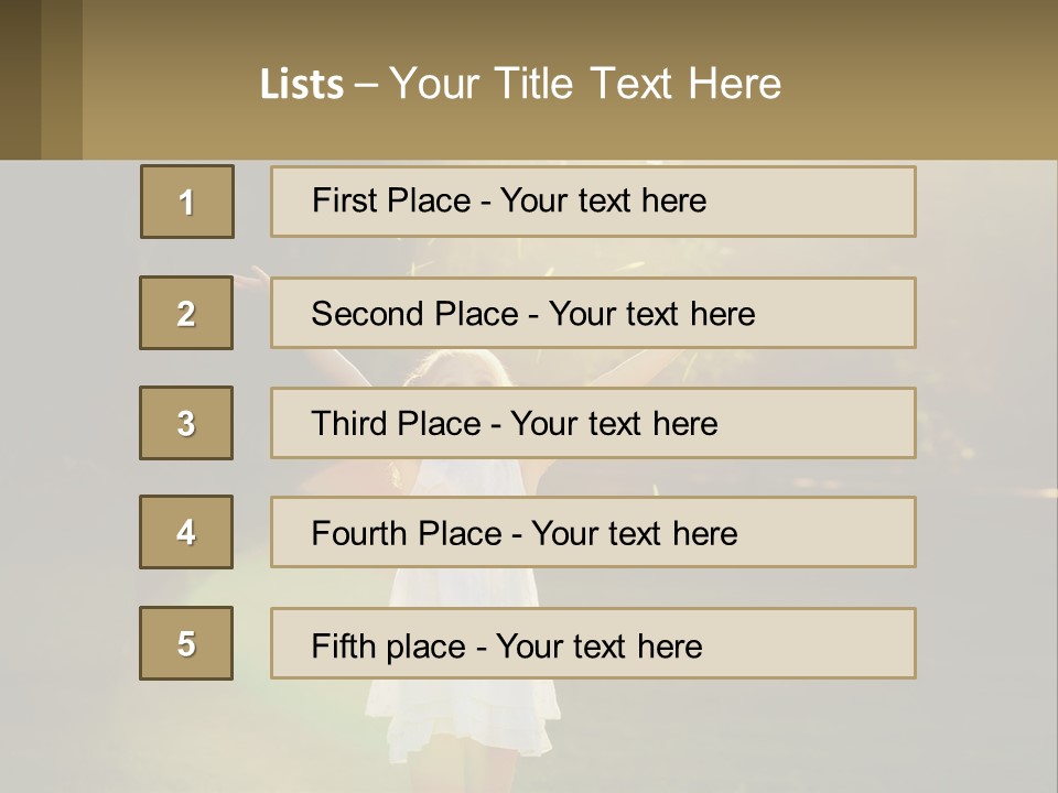 A Little Girl Is Standing In The Grass With Her Arms Outstretched PowerPoint Template