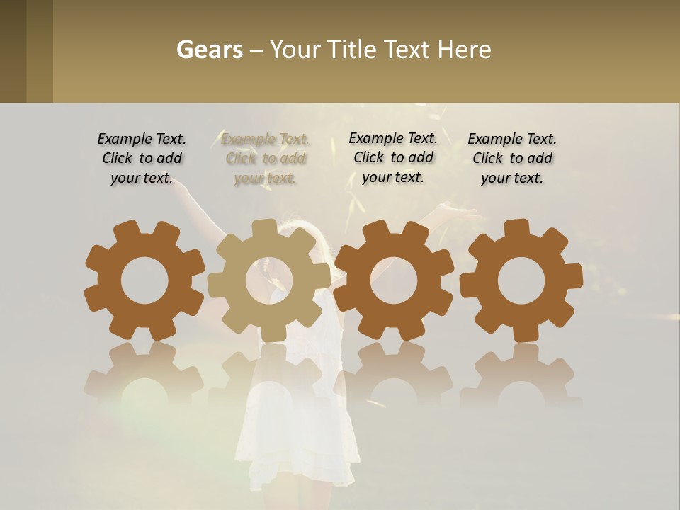 A Little Girl Is Standing In The Grass With Her Arms Outstretched PowerPoint Template