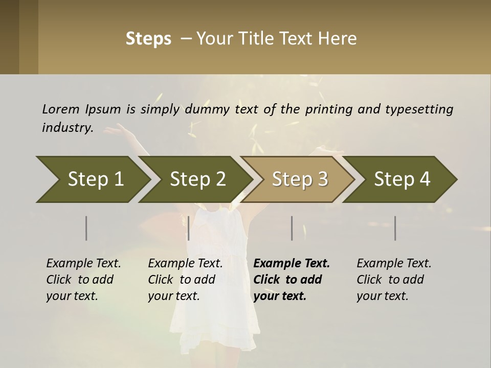 A Little Girl Is Standing In The Grass With Her Arms Outstretched PowerPoint Template