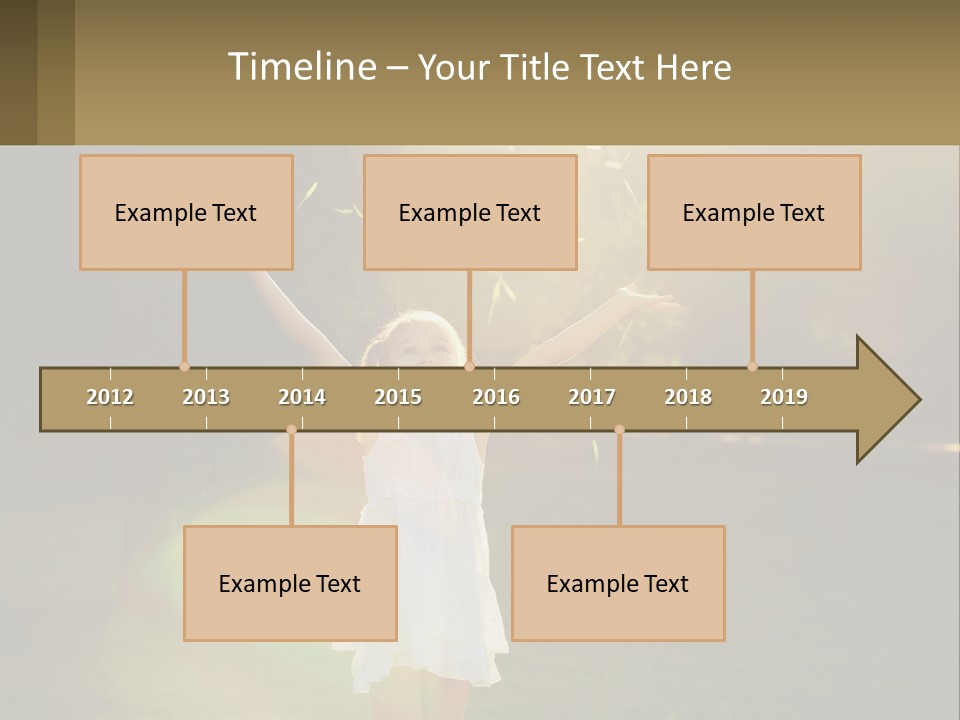 A Little Girl Is Standing In The Grass With Her Arms Outstretched PowerPoint Template