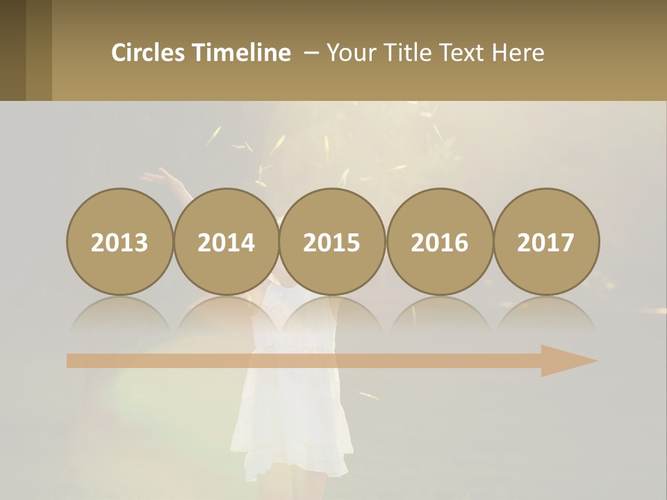 A Little Girl Is Standing In The Grass With Her Arms Outstretched PowerPoint Template