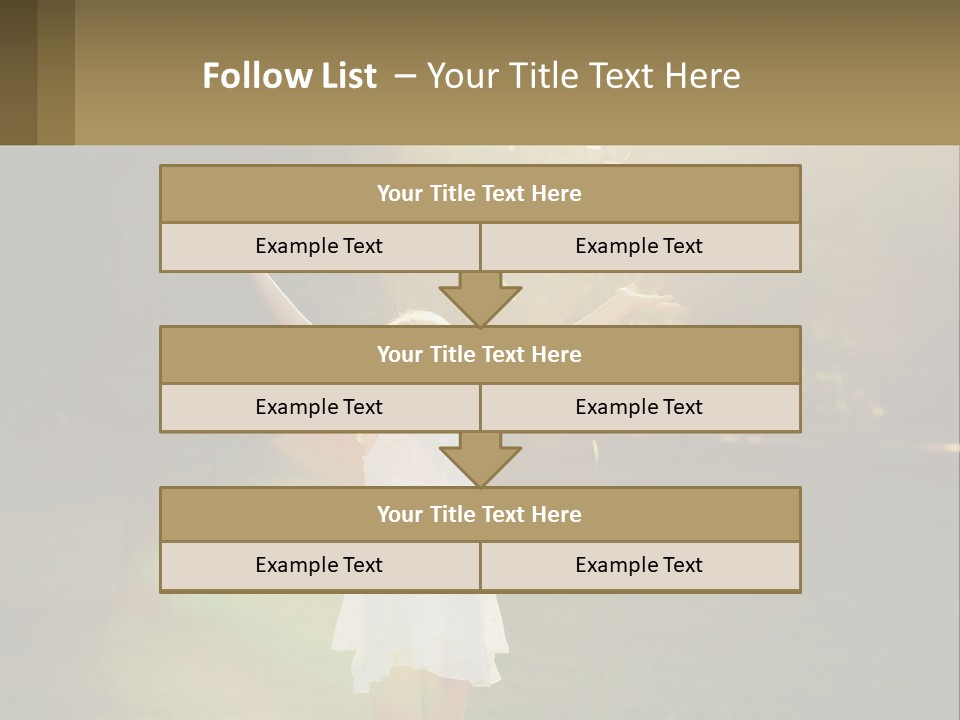 A Little Girl Is Standing In The Grass With Her Arms Outstretched PowerPoint Template