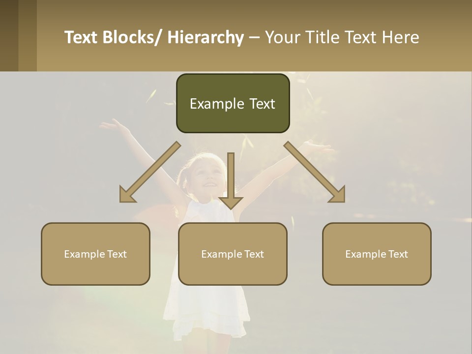 A Little Girl Is Standing In The Grass With Her Arms Outstretched PowerPoint Template