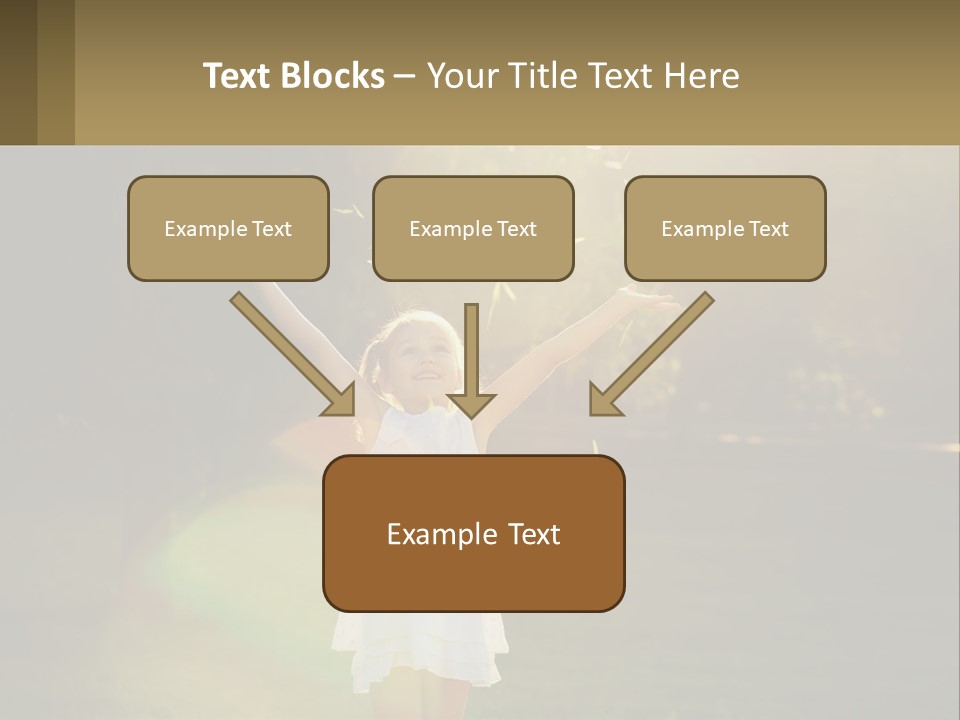 A Little Girl Is Standing In The Grass With Her Arms Outstretched PowerPoint Template