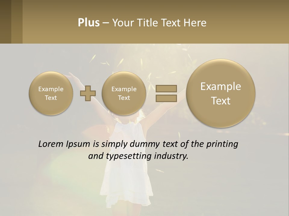 A Little Girl Is Standing In The Grass With Her Arms Outstretched PowerPoint Template