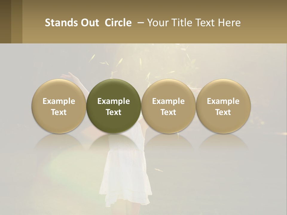 A Little Girl Is Standing In The Grass With Her Arms Outstretched PowerPoint Template