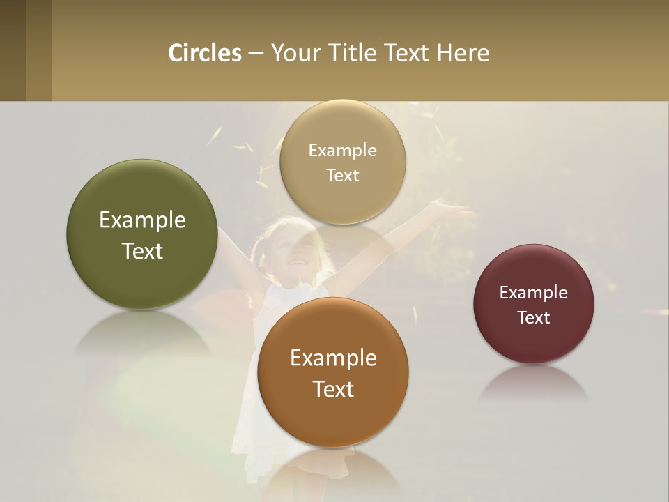 A Little Girl Is Standing In The Grass With Her Arms Outstretched PowerPoint Template