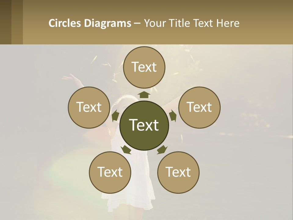 A Little Girl Is Standing In The Grass With Her Arms Outstretched PowerPoint Template