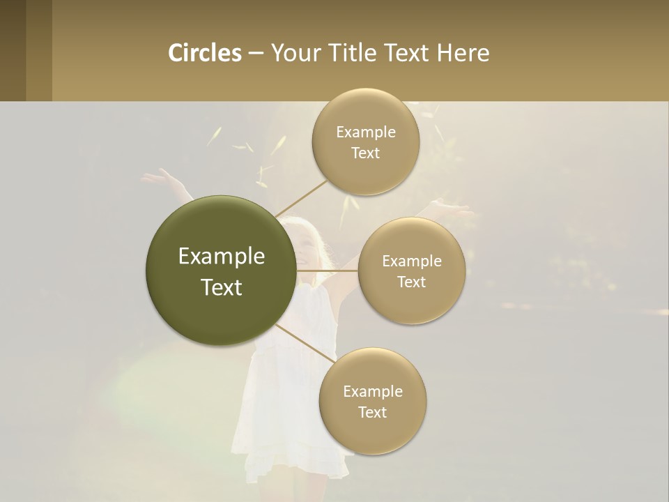 A Little Girl Is Standing In The Grass With Her Arms Outstretched PowerPoint Template