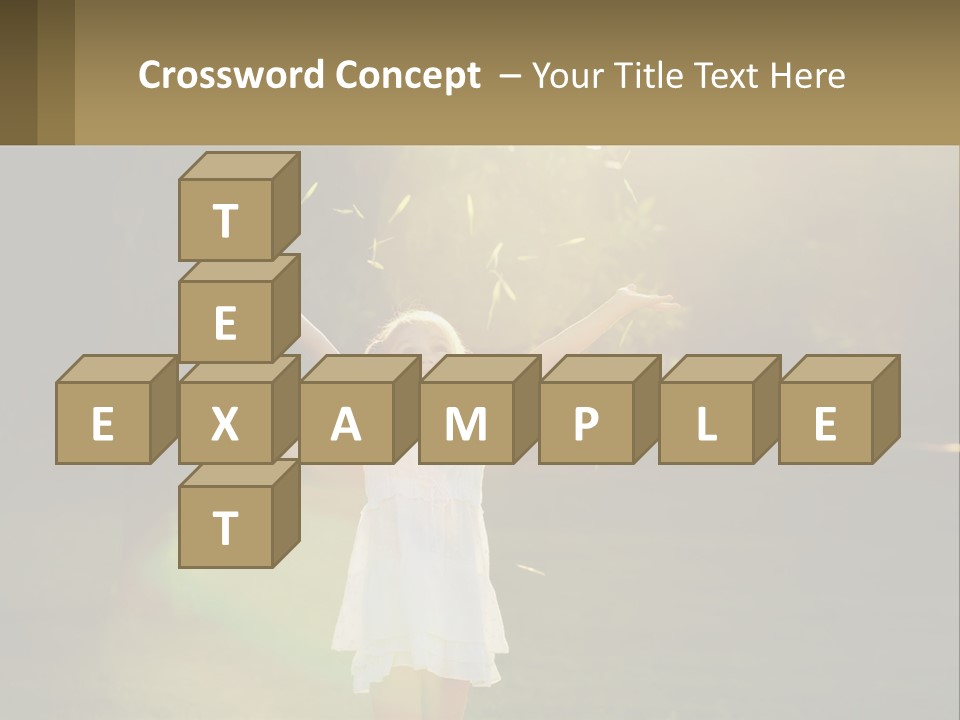 A Little Girl Is Standing In The Grass With Her Arms Outstretched PowerPoint Template