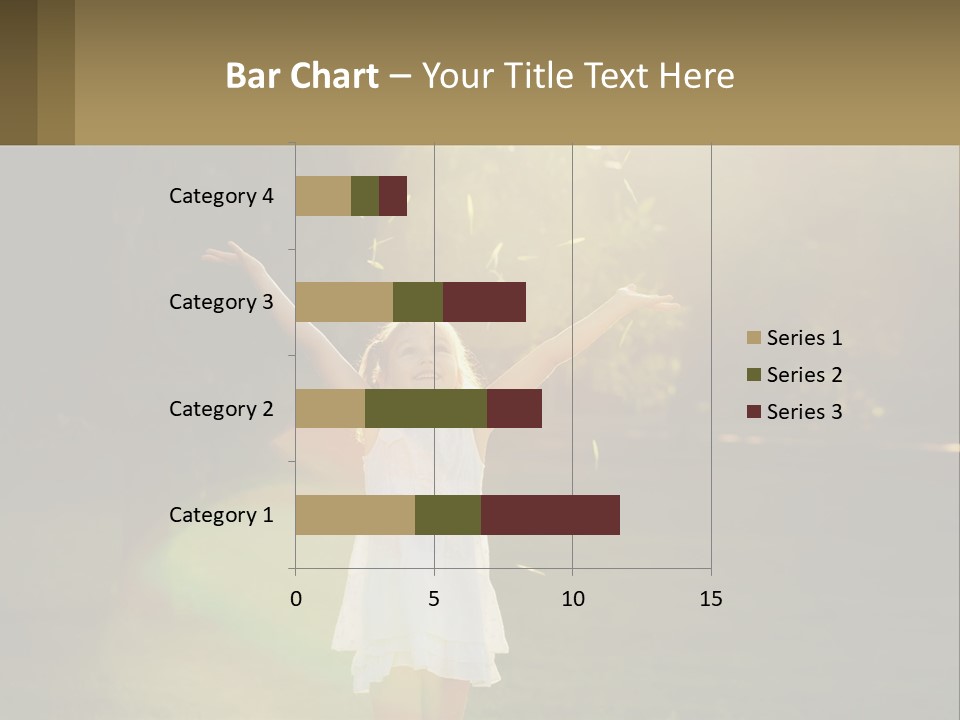 A Little Girl Is Standing In The Grass With Her Arms Outstretched PowerPoint Template