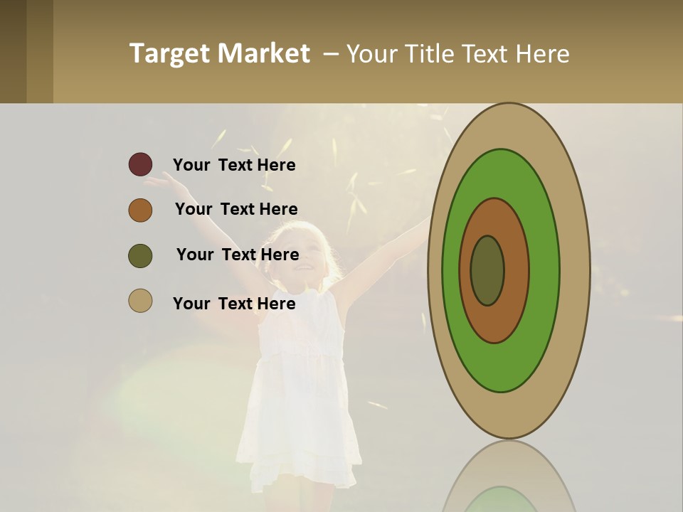 A Little Girl Is Standing In The Grass With Her Arms Outstretched PowerPoint Template