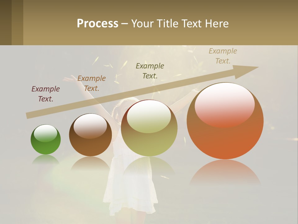 A Little Girl Is Standing In The Grass With Her Arms Outstretched PowerPoint Template