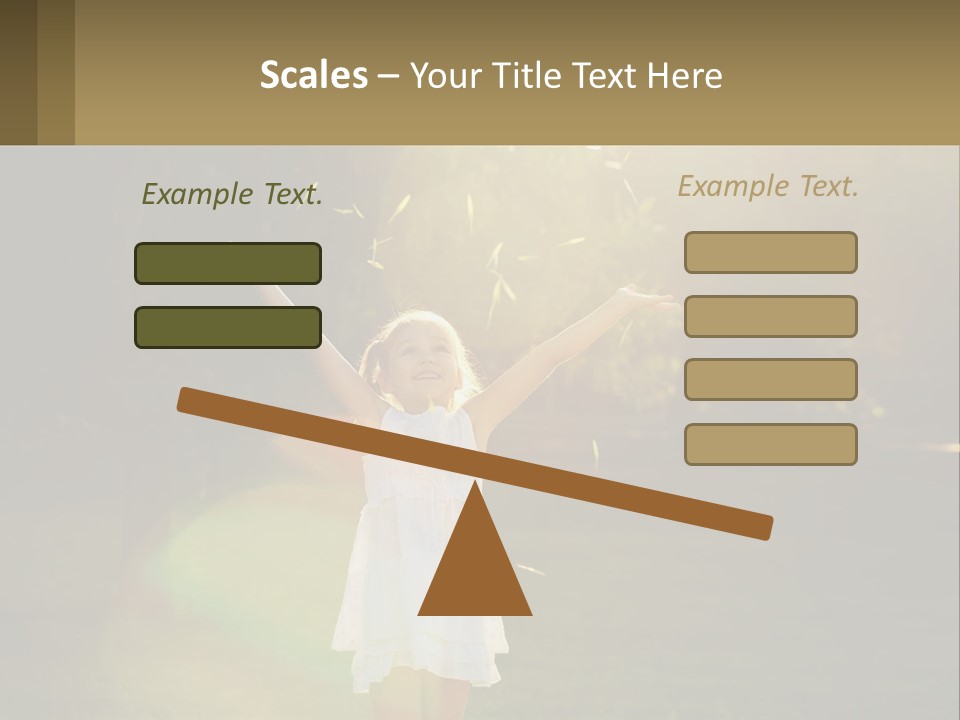 A Little Girl Is Standing In The Grass With Her Arms Outstretched PowerPoint Template