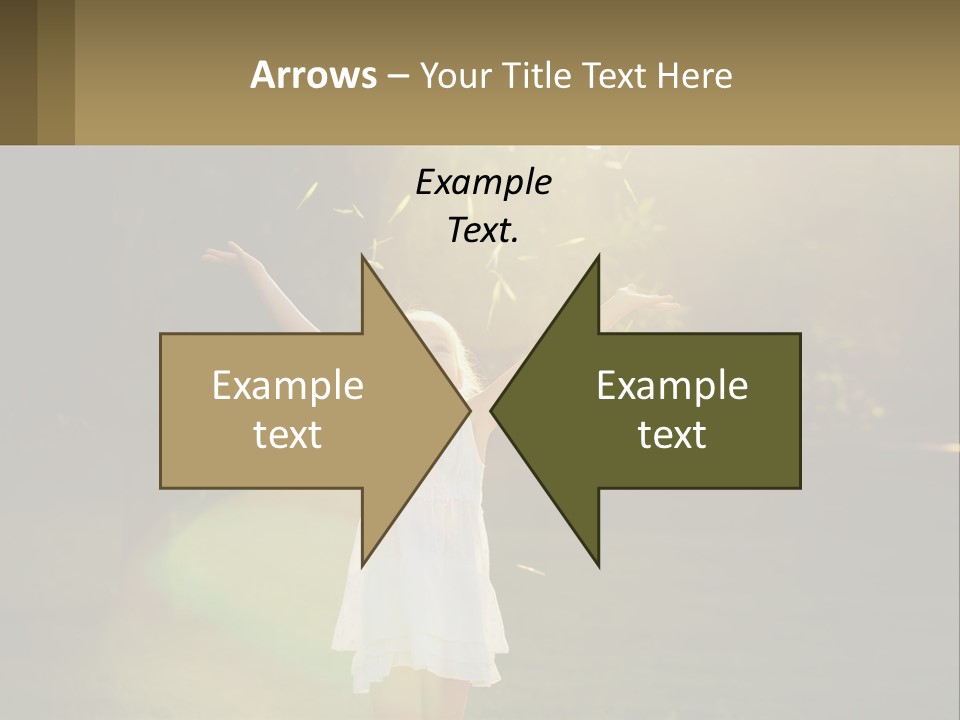 A Little Girl Is Standing In The Grass With Her Arms Outstretched PowerPoint Template