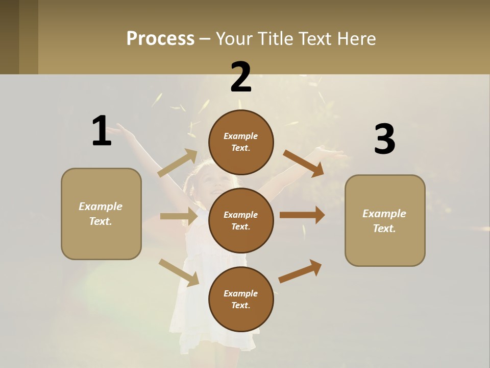 A Little Girl Is Standing In The Grass With Her Arms Outstretched PowerPoint Template