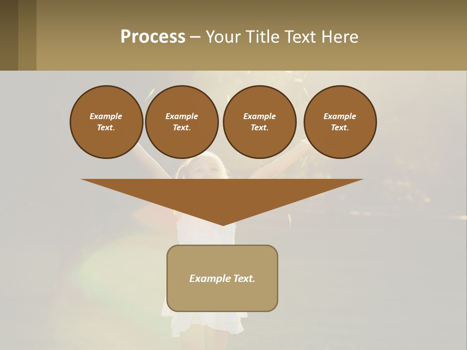 A Little Girl Is Standing In The Grass With Her Arms Outstretched PowerPoint Template