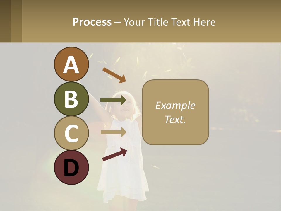 A Little Girl Is Standing In The Grass With Her Arms Outstretched PowerPoint Template