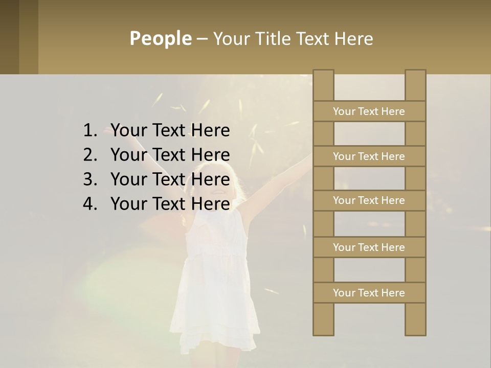 A Little Girl Is Standing In The Grass With Her Arms Outstretched PowerPoint Template