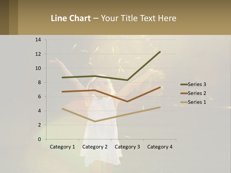 A Little Girl Is Standing In The Grass With Her Arms Outstretched PowerPoint Template
