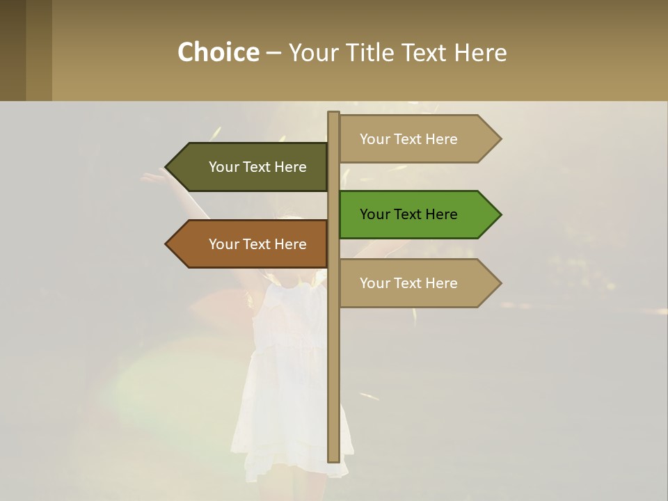 A Little Girl Is Standing In The Grass With Her Arms Outstretched PowerPoint Template