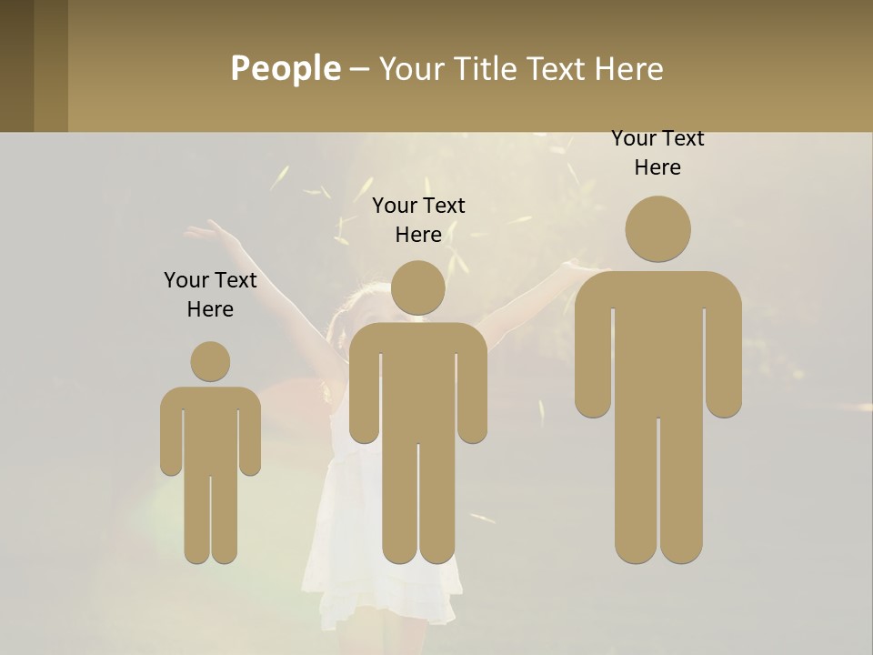 A Little Girl Is Standing In The Grass With Her Arms Outstretched PowerPoint Template