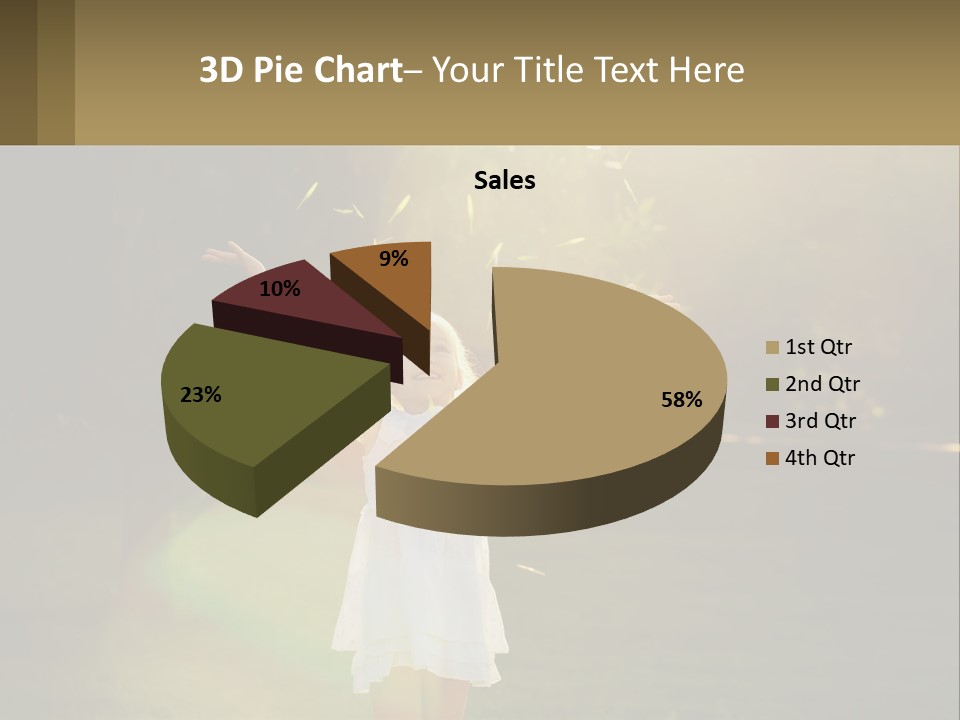A Little Girl Is Standing In The Grass With Her Arms Outstretched PowerPoint Template