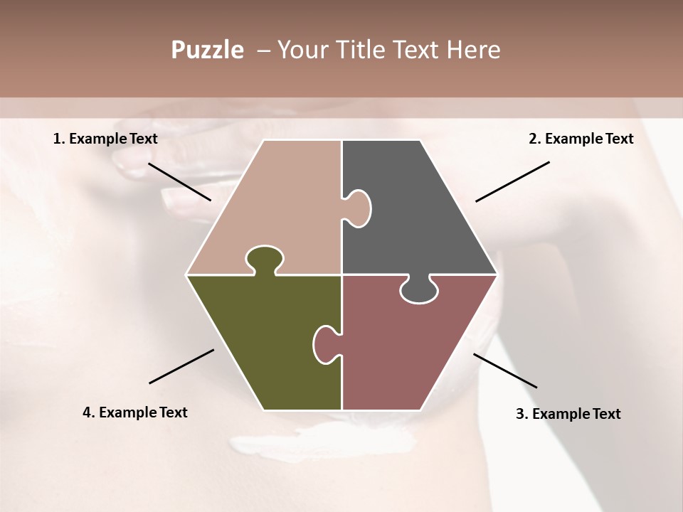 A Woman With A Lot Of Cream On Her Breast PowerPoint Template