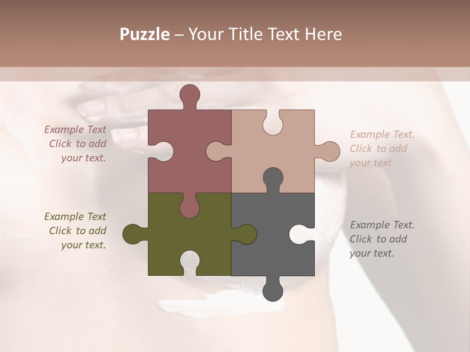 A Woman With A Lot Of Cream On Her Breast PowerPoint Template