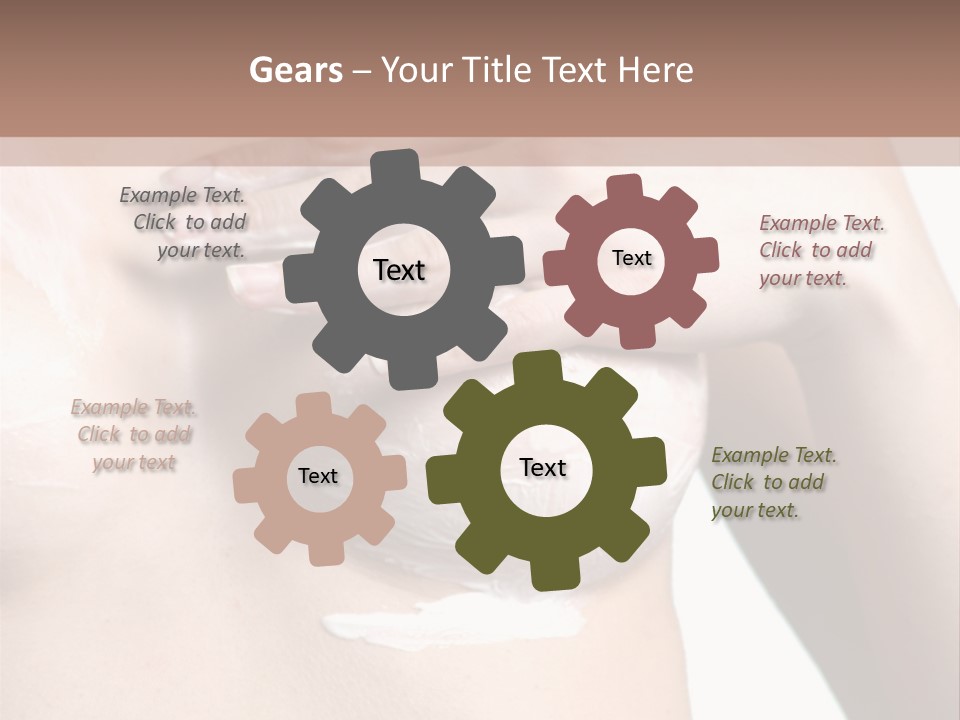 A Woman With A Lot Of Cream On Her Breast PowerPoint Template