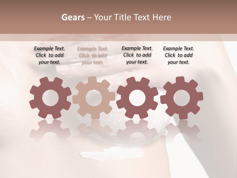 A Woman With A Lot Of Cream On Her Breast PowerPoint Template