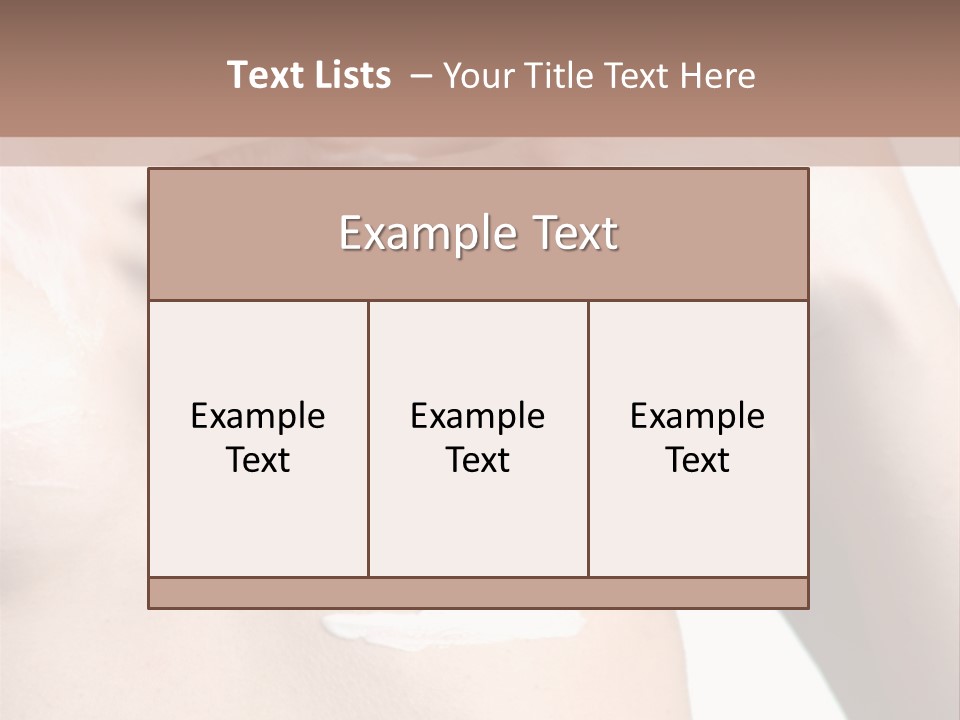 A Woman With A Lot Of Cream On Her Breast PowerPoint Template