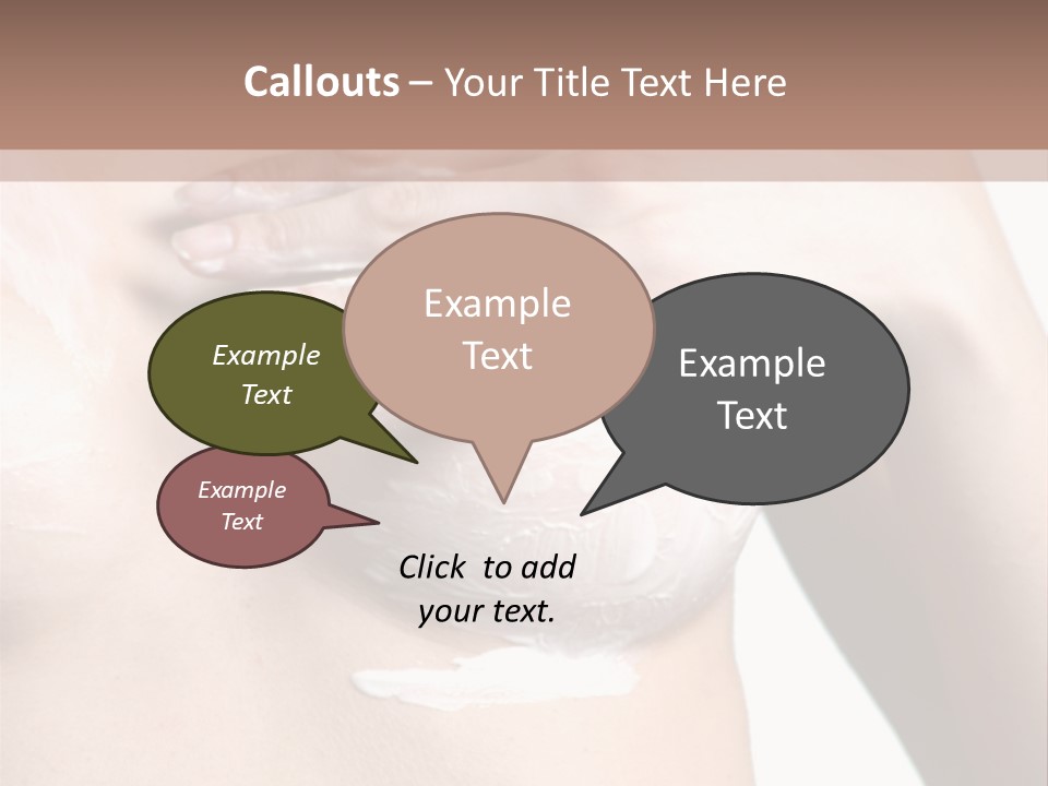 A Woman With A Lot Of Cream On Her Breast PowerPoint Template