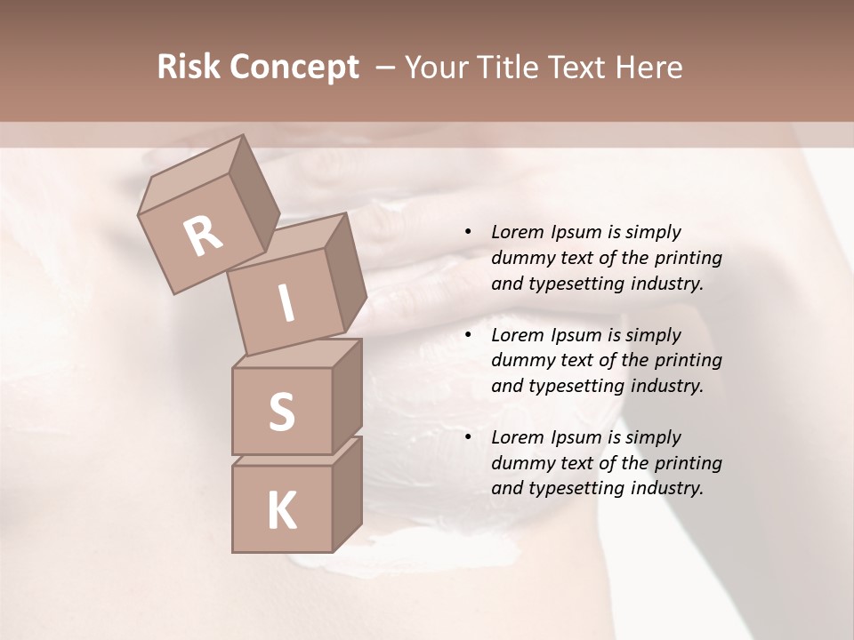 A Woman With A Lot Of Cream On Her Breast PowerPoint Template