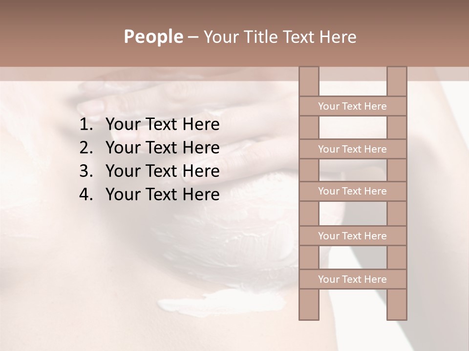 A Woman With A Lot Of Cream On Her Breast PowerPoint Template