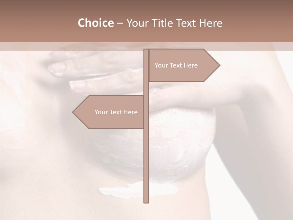 A Woman With A Lot Of Cream On Her Breast PowerPoint Template