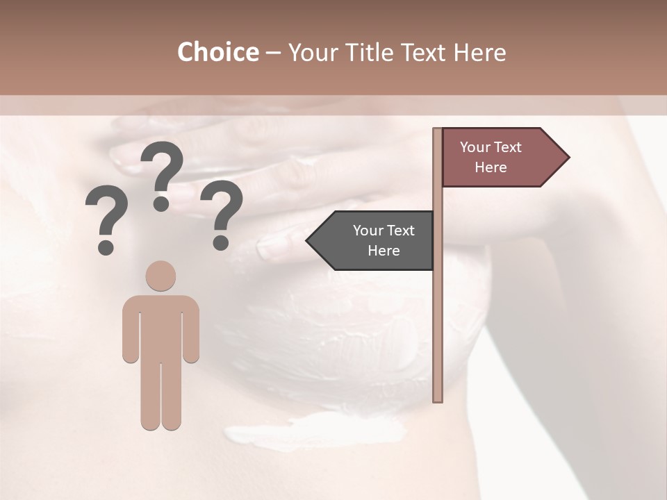 A Woman With A Lot Of Cream On Her Breast PowerPoint Template